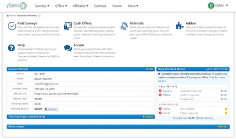 earnly.in|ysense dashboard.